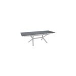 Table de jardin extensible absolu proloisirs hpl mat coloris ardoise ch�ssis blanc p. 100 cm x l. 180 ...