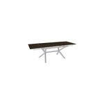 Table de jardin extensible absolu proloisirs hpl mat coloris bambou ch�ssis blanc p. 100 cm x l. 180 ...