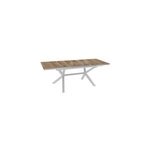 Table de jardin extensible absolu proloisirs hpl mat coloris chne chssis blanc p. 100 cm x l. 180 / ...