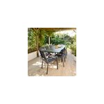 Table de jardin extensible aluminium gris anthracite l. 135 / 270 x l. 90 x h. 75 cm