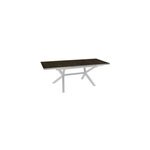 Table de jardin extensible absolu proloisirs hpl mat coloris bambou chssis blanc p. 100 cm x l. 180 ...
