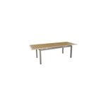 Table de jardin extensible cubic aluminium crme et bois proloisirs l. 187 / 247 x l. 100 x h. 76 cm