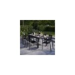 Table de jardin extensible galini aluminium coloris gris anthracite l. 180 / 242 x l. 100 x h. 76 cm ...