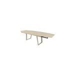 Table de jardin extensible ovale en c�ramique cr�me l 180 / 230 / 280 x l. 110 cm proloisirs manta