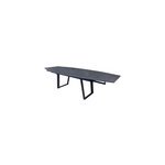 Table de jardin extensible ovale en c�ramique graphite l 180 / 230 / 280 x l. 110 cm proloisirs manta ...