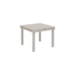 Table de jardin extensible piazza aluminium blanc argile l. 90 / 180 x l. 90 x h. 75 cm