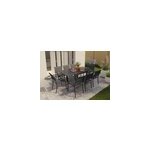 Table de jardin extensible piazza gris anthracite et graphite