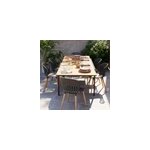 Table de jardin extensible rectangulaire en aluminium l. 201 - 294 x l. 95 cm goodhome vao