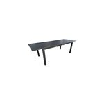 Table de jardin extensible rectangulaire en aluminium graphite l. 180 - 240 x l. 97 cm proloisirs