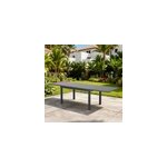 Table de jardin extensible rectangulaire aluminium et verre gris mat l 135 / 270 x l. 90 cm faro