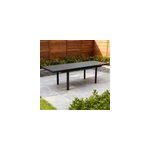 Table de jardin extensible rectangulaire aluminium et verre gris mat l 185 / 245 x l. 100 cm izza