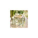 Table de jardin extensible rectangulaire en aluminium vert l. 154, 5 - 262, 9 x l. 99, 8 cm goodhome ...