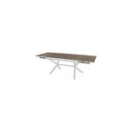Table de jardin extensible rectangulaire blanc proloisirs meraki 180 / 280 x 100 cm