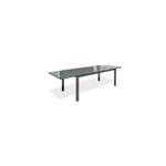 Table de jardin extensible tolede aluminium gris anthracite l. 200 / 300 x l. 100 x h. 75 cm dcb garden ...