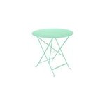 Table de jardin pliante bistro en acier coloris vert opaline . 77 x h. 74 cm