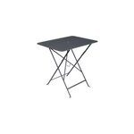 Table de jardin pliante bistro en métal coloris carbone l. 77 x l. 57 x h. 74 cm Table de jardin pliante bistro en métal coloris carbone l. 77 x l. 57 x h. 74 cm