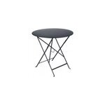 Table de jardin pliante bistro en métal coloris carbone Ø. 77 x h. 74 cm Table de jardin pliante bistro en métal coloris carbone Ø. 77 x h. 74 cm