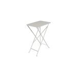 Table de jardin pliante bistro en mtal coloris gris argile l. 57 x l. 37 x h. 74 cm