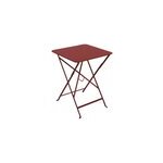 Table de jardin pliante bistro en métal coloris piment l. 57 x l. 57 x h. 74 cm Table de jardin pliante bistro en métal coloris piment l. 57 x l. 57 x h. 74 cm
