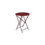 Table de jardin pliante bistro en mtal coloris piment . 60 x h. 74 cm