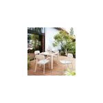 Table de jardin santorin en aluminium coloris sable l. 80 x l. 80 x h. 75 cm