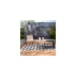 Table modulable de jardin bois d'acacia ambrosia noir arcane l. 45 x l. 46 x h. 110 cm