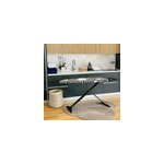Table � repasser avec pieds noirs et housse coton l. 130 x l. 47 x h. max 93 cm, kitchen move tiffany ...