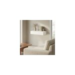 Tablette murale avec tiroir fixation invisible goodhome cusko blanc 60 cm