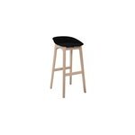 Tabouret en plastique noir et pieds en bois homesight riva 75 cm, 2 pi�ces