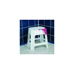 Tabouret de salle de bains form en plastique coloris blanc Tabouret de salle de bains form en plastique coloris blanc