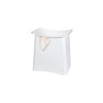 Tabouret de salle de bain avec panier  linge intgr en plastique blanc wing wenko