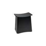 Tabouret de salle de bain avec panier  linge intgr en plastique noir wing wenko