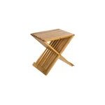Tabouret de salle de bains pliant en bambou l. 40 x h. 45 x p. 32 cm, 5five simply smart