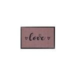 Tapis absorbant polyamide love rose l. 60 x l. 40 cm