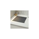 Tapis antid�rapant carr� baignoire et douche goodhome koros coloris anthracite en pvc l. 53 x l. 53 cm ...