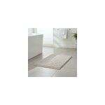 Tapis de bain rectangulaire goodhome elland coloris galet en coton et polyester l. 80 x l. 50 cm