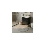 Tapis de bain rond goodhome elland coloris gris nuage en toile de jute �70 cm