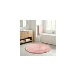 Tapis de bain rond goodhome sedna coloris rode nude en polyester �80 cm