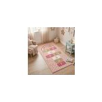 Tapis enfant rectangulaire marelle rose 150 x 80 cm atmosphera for kids
