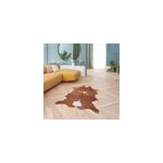 Tapis imitation peau de vache et effet daim goodhome l. 155x l. 190 cm marron et blanc Tapis imitation peau de vache et effet daim goodhome l. 155x l. 190 cm marron et blanc