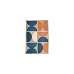 Tapis rectangle vintage jute et coton bleu et terracotta l. 100 x l. 150 cm