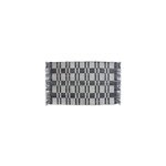 Tapis tiss� en coton noir et blanc l. 90 x l. 60 cm ornami