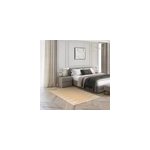 Tapis tiss� plat beige et blanc 120 x 170 cm goodhome boyoz