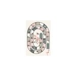 Tapis vinyle motif jeu de l'oie rose, gris et blanc l. 95 x l. 66 cm x ep. 2 mm Tapis vinyle motif jeu de l'oie rose, gris et blanc l. 95 x l. 66 cm x ep. 2 mm