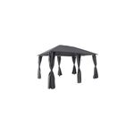 Tonnelle autoportante acier et toit polyester goodhome shamal gris 3 x 4 m