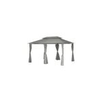 Tonnelle autoportante acier et toit polyester hespride thira ardoise 3 x 4 m