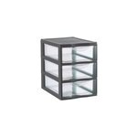 Tour en plastique 3 tiroirs kontor gris h. 25, 5 x l. 18, 5 x p. 25, 5 cm