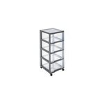 Tour en plastique 4 tiroirs kontor gris h. 83, 5 x l. 37 x p. 38 cm