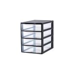 Tour en plastique 4 tiroirs orgamix noir h. 33 x l. 26 x p. 36, 5 cm