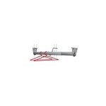 Tringle de penderie tlescopique aluminium blanc 2, 5 cm de 68  120 cm avec support